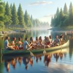 DALL·E 2023-11-12 14.30.32 - A photorealistic image of a beer party on a canoe. The scene shows a group of people, diverse in gender and ethnicity, enjoying beer while sitting in .png